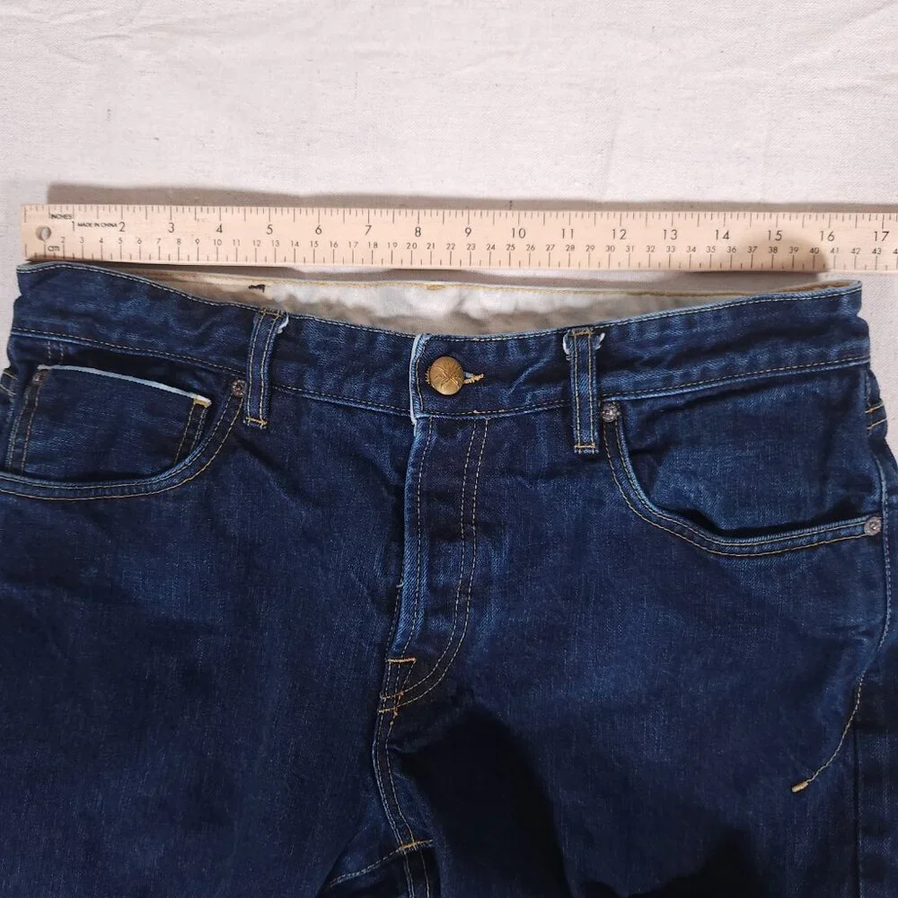 Agave Denimsmith Maverick Classic Straight Blue Jeans Mens Size 36 Button Fly - Picture 4 of 16